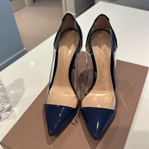 Navy black with clear color high heels